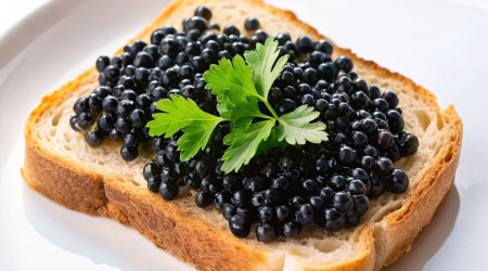 С черной икрой осетрины