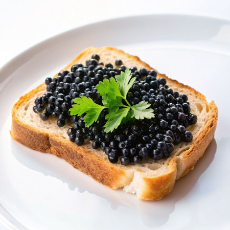 С черной икрой осетрины