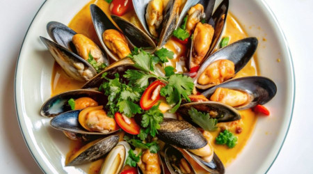 Мидии в - соусах ( том-ям, сливочный)