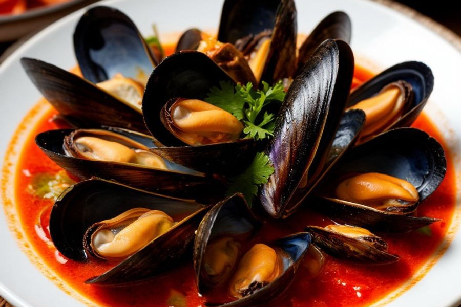 Мидии в соусе том-ям