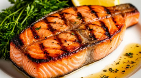 Стейк из форели на мангале