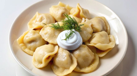 ‪Вареники-Донские (картофель, лук, творог, шелковица)