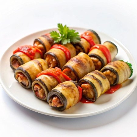Рулеты из баклажан по-домашнему
