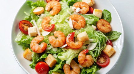 Салат «Цезарь с креветками»