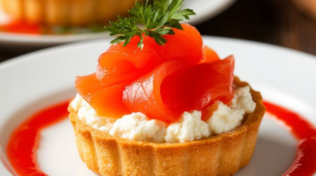 Тарталетка с красной рыбой 