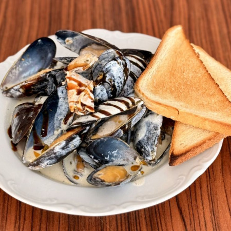 Мидии в соусе сливочном