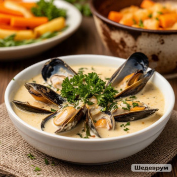 Мидии в соусе сливочном