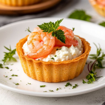 Тарталетка с креветкой 