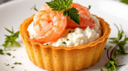 Тарталетка с креветкой 