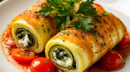 Рулетики из кабачков.